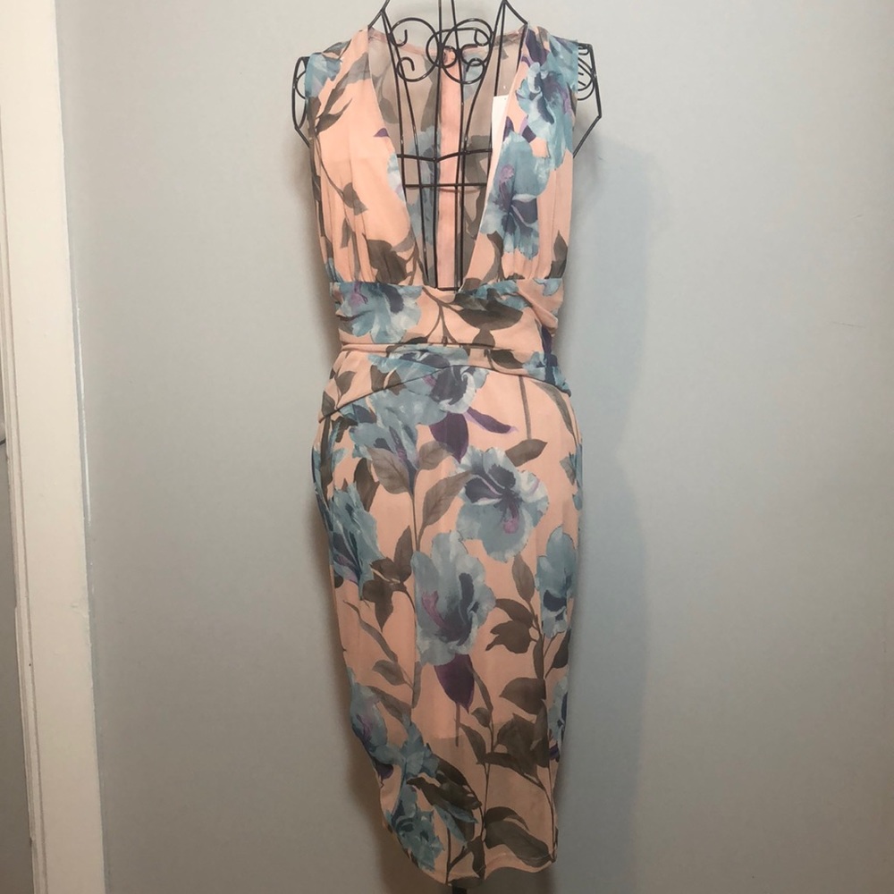 NWT Floral Low Cut Party Dress